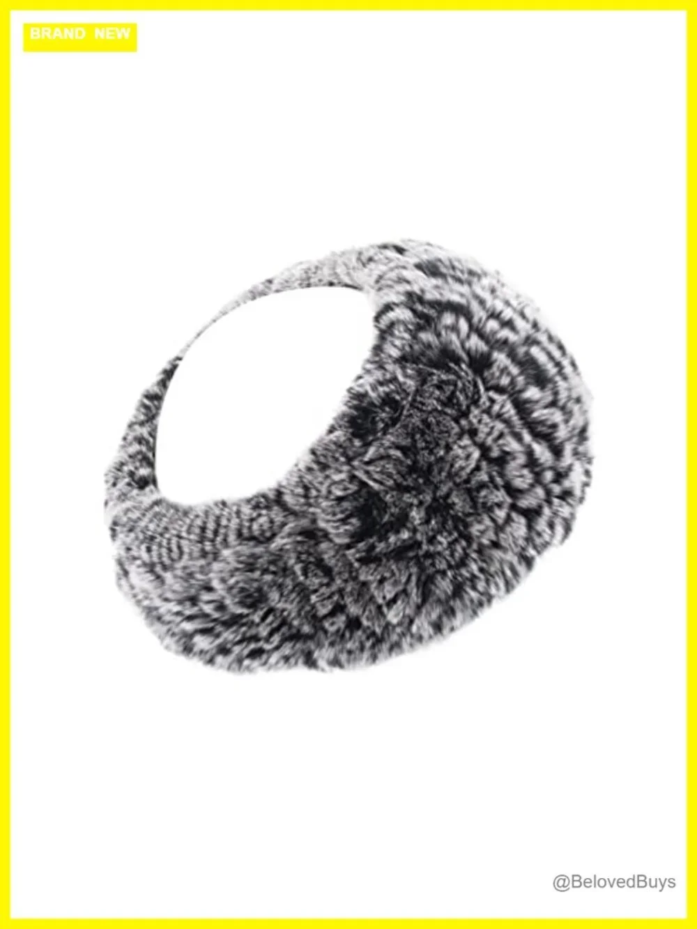 Rex Rabbit Fur Knit Headband Winter Ear Warmers Luxury Wedding Accessory
